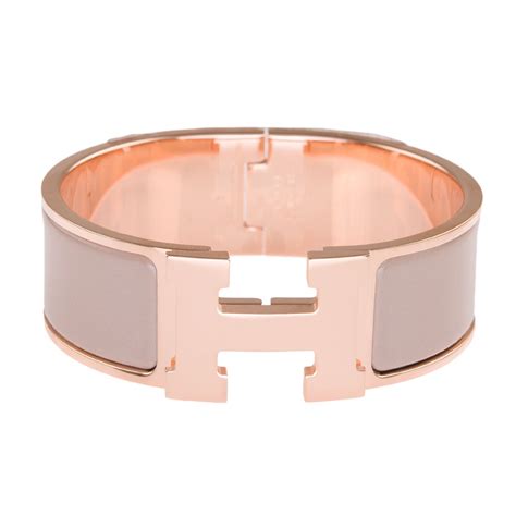 Hermes Enamel Wide Clic Clac H Bracelet PM Marron Glace